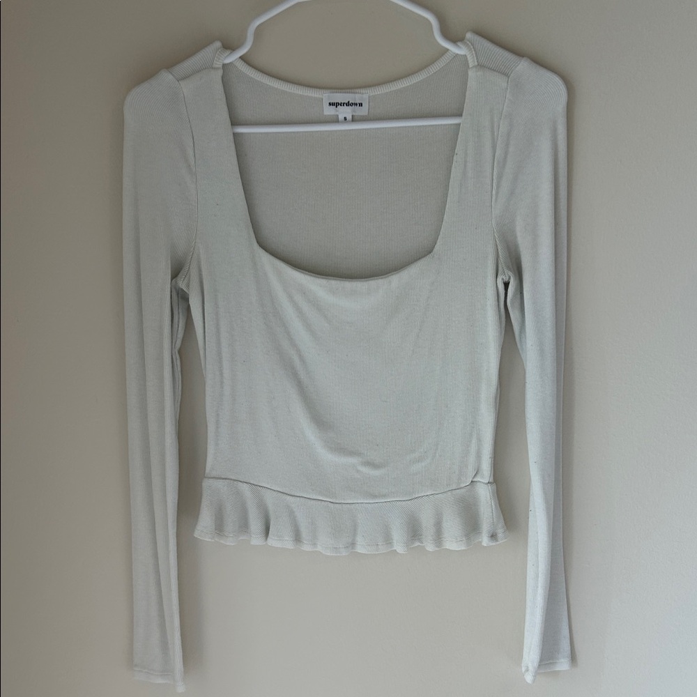 superdown White Long Sleeve Top Size Small